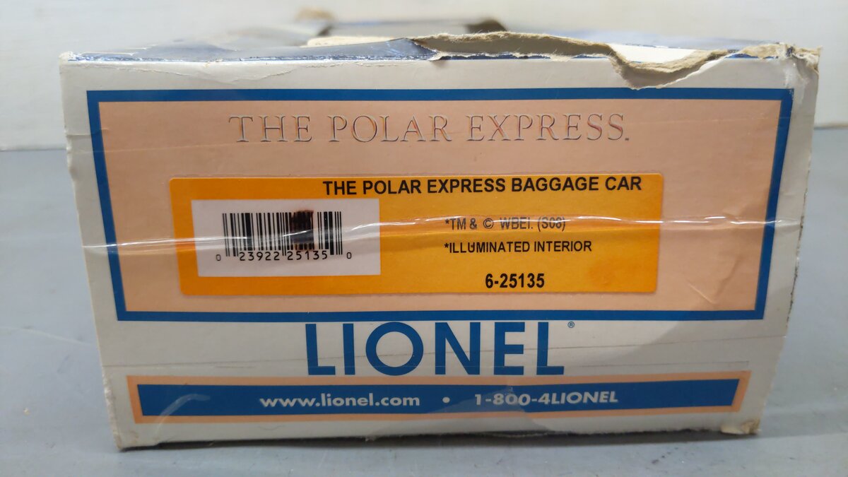 Lionel 6-25135 O Gauge The Polar Express Baggage Car Add-On EX/Box