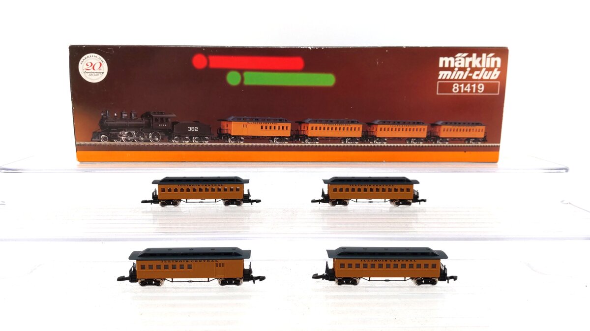 Marklin 81419 20th Anniv. Z Scale Illinois Central Passenger Car Set LN/Box