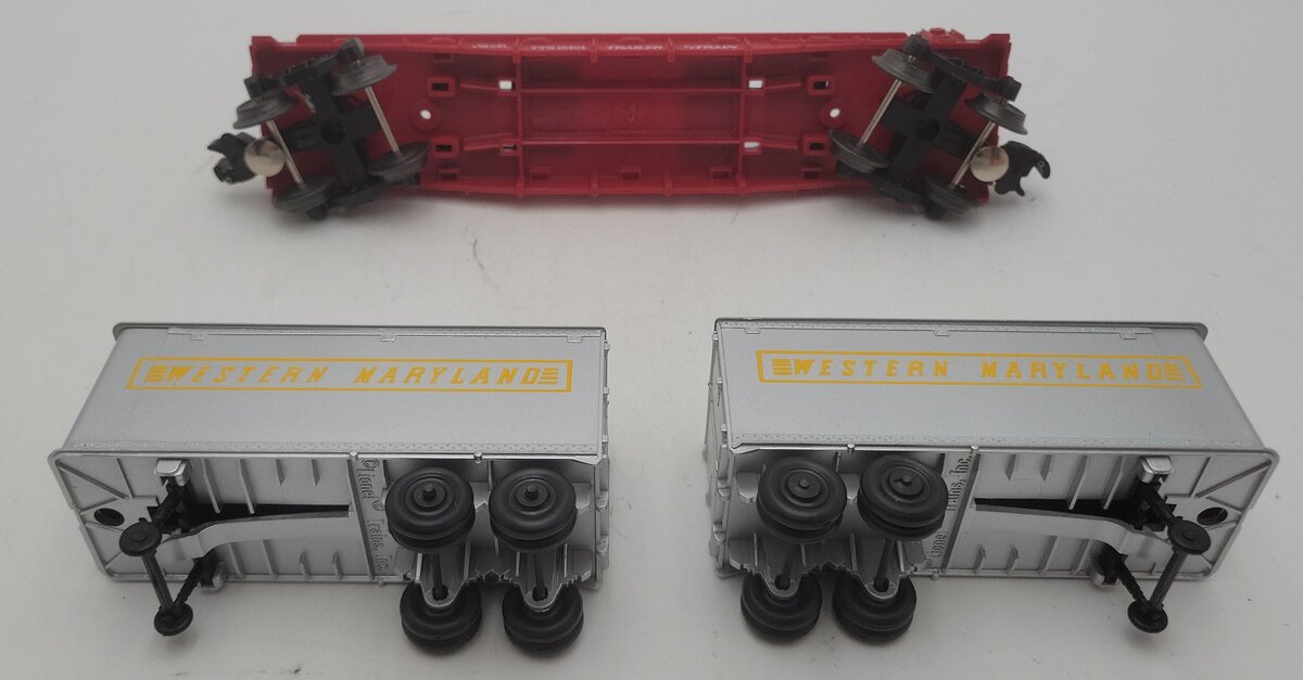 Lionel 6-19404 O Gauge Western Maryland Flatcar with Trailers #19404 EX/Box