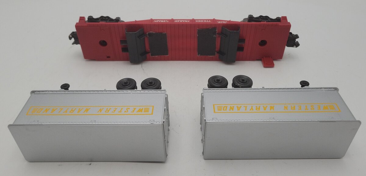Lionel 6-19404 O Gauge Western Maryland Flatcar with Trailers #19404 EX/Box