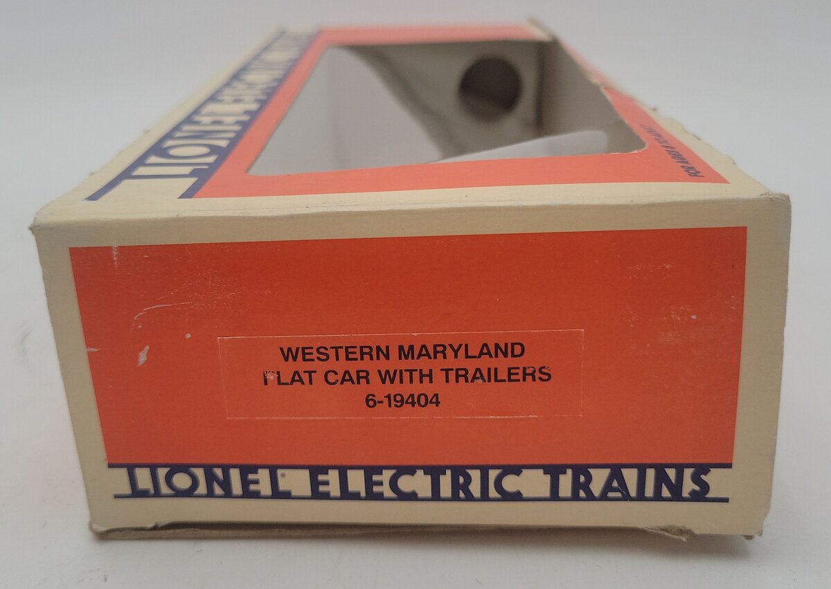 Lionel 6-19404 O Gauge Western Maryland Flatcar with Trailers #19404 EX/Box