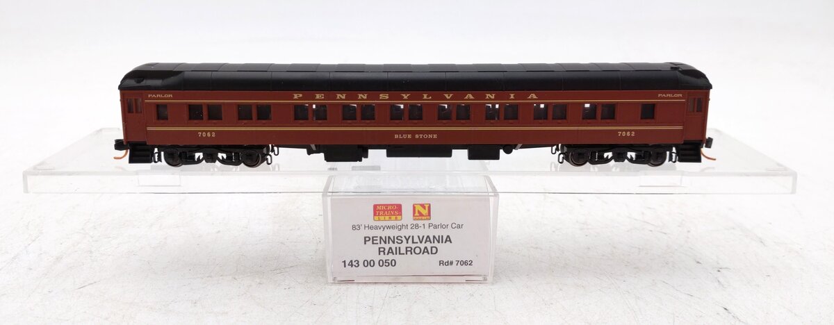 Micro-Trains 14300050 N PRR 83' 28-1 Heavyweight Parlor Car #7062 w/ Lighting LN/Box