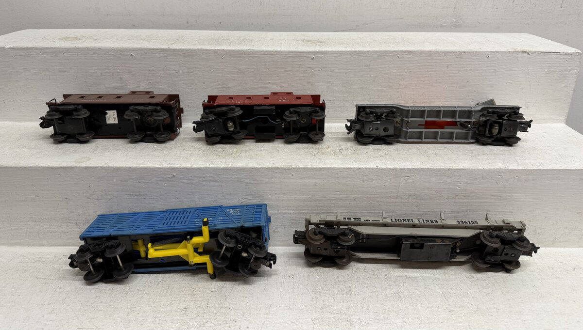 Lionel Vintage O Freight Cars: 3361, 3376, 3620, 6017, 6357 [5] VG