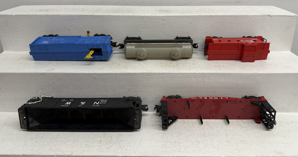 Lionel Vintage O Freight Cars: 3376, 6045, 6059, 6446, 6467 [5] VG