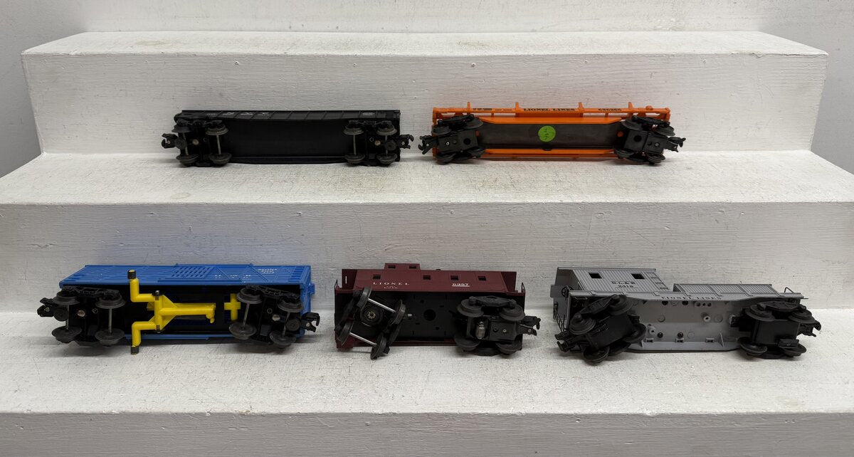Lionel Vintage O Freight Cars: 2419, 3376, 6062, 6357 & 6362-55 [5] VG