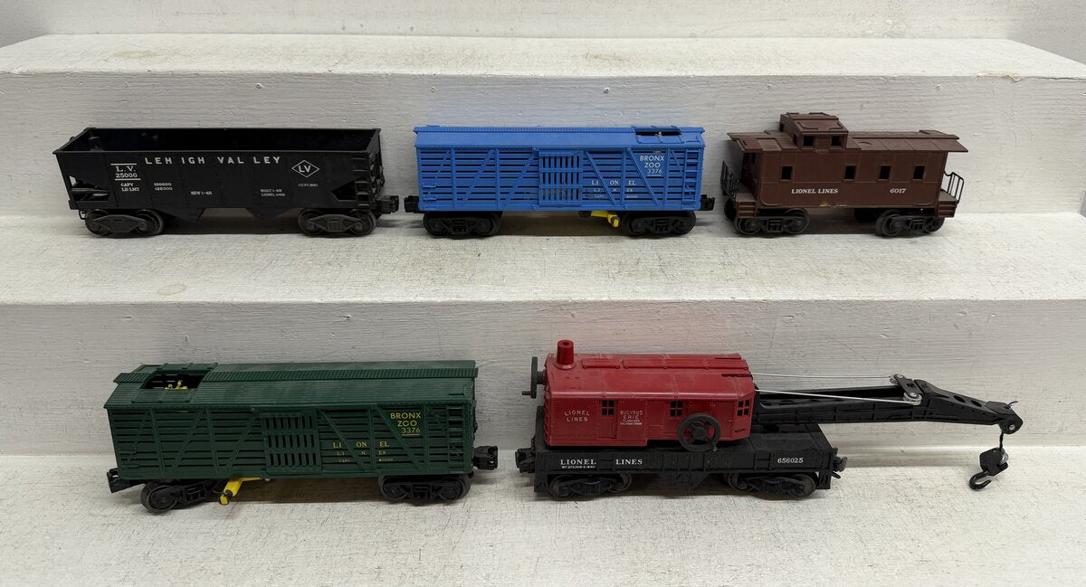Lionel Vintage O Freight Cars: 3376, 6017, 6456, 6560-25 [5] VG
