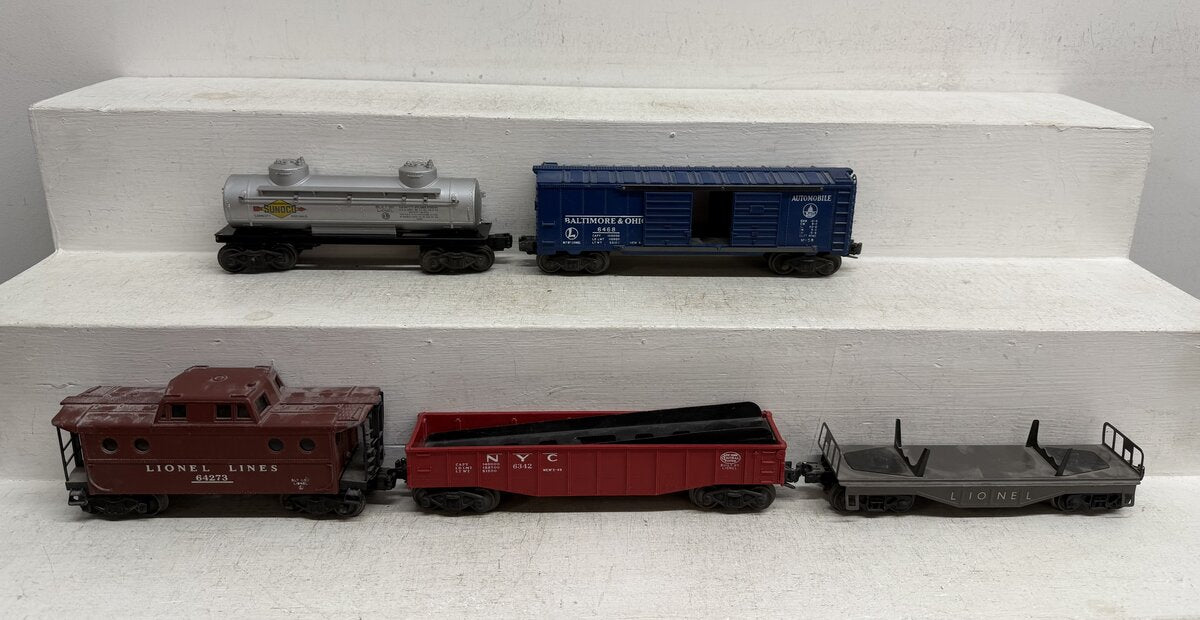Lionel Vintage O Freight Cars: 6121, 6342, 6427, 6465, 6468 [5] VG