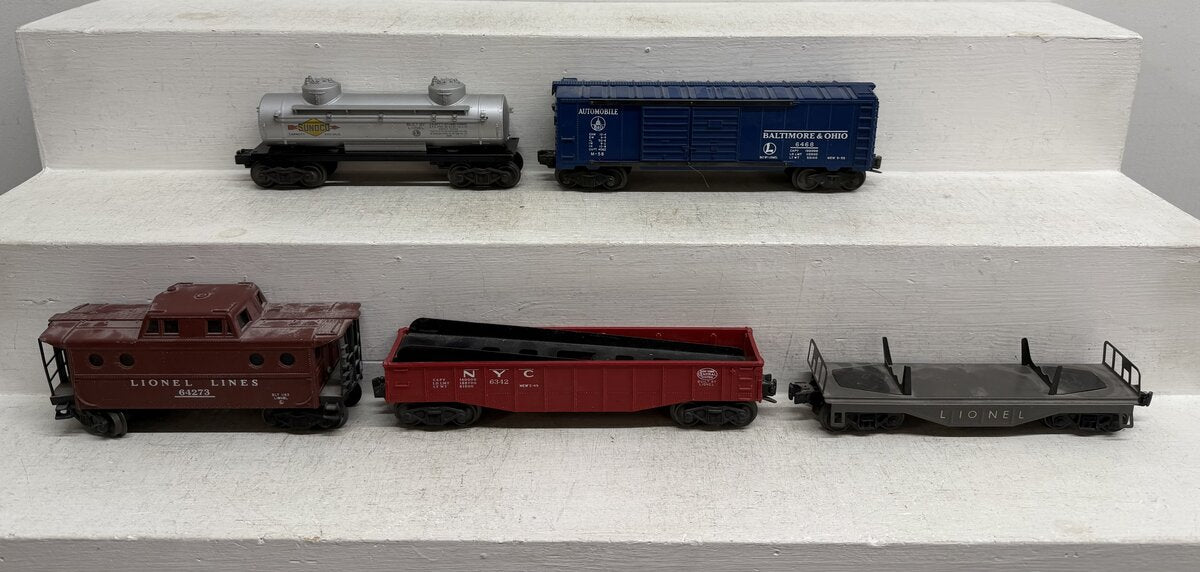 Lionel Vintage O Freight Cars: 6121, 6342, 6427, 6465, 6468 [5] VG