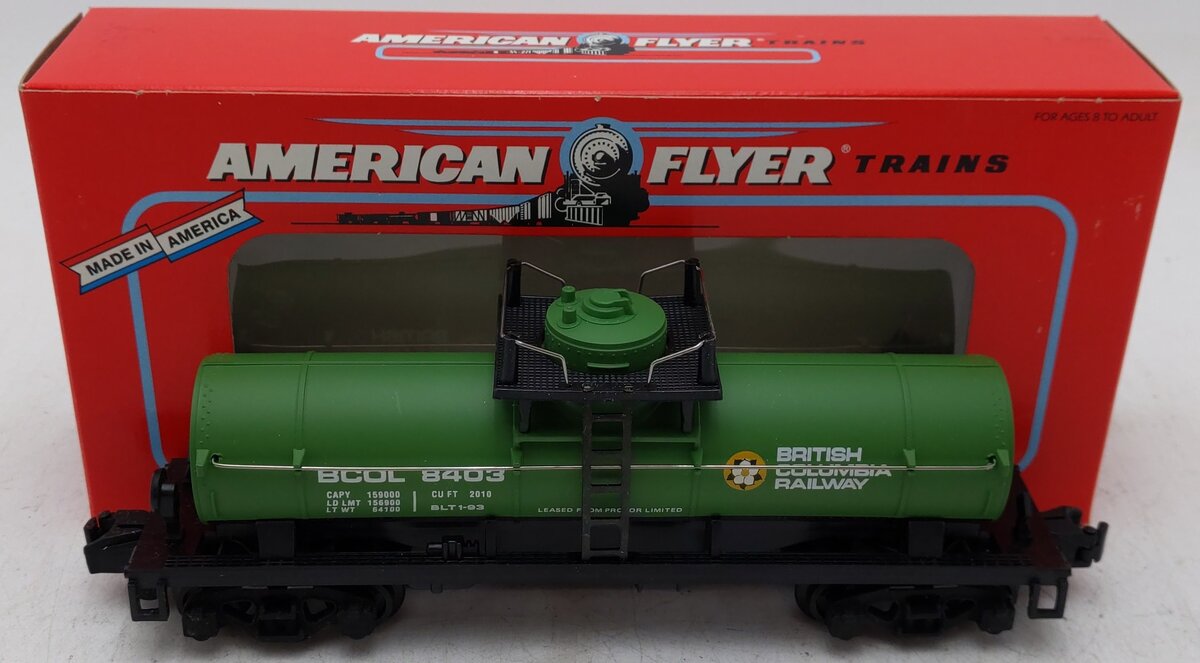 American Flyer 6-48403 S Gauge British Columbia Tank Car #8403[High-Rail] EX/Box