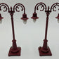 MTH 20-1019 O Gauge No.54 Maroon Lamp Post Set (Set of 2) VG/Box