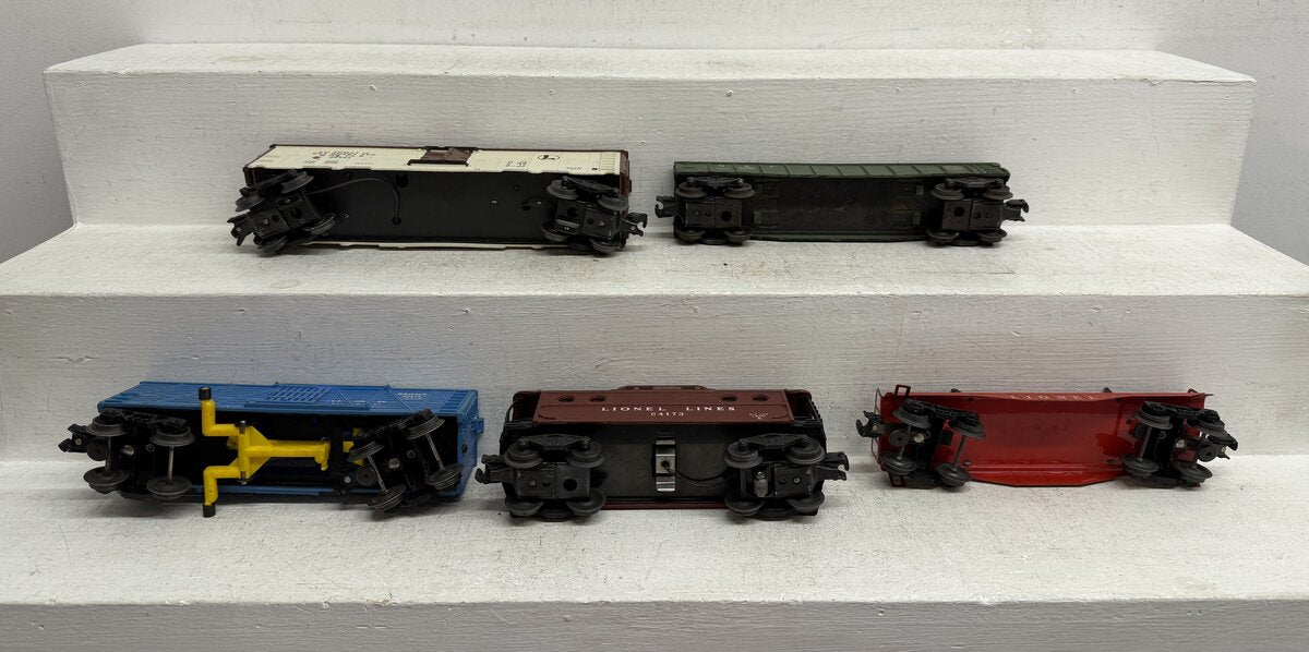 Lionel Vintage O Freight Cars: 3376, 3662, 6121, 6417 & 6462 [5] VG