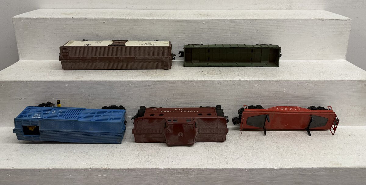 Lionel Vintage O Freight Cars: 3376, 3662, 6121, 6417 & 6462 [5] VG