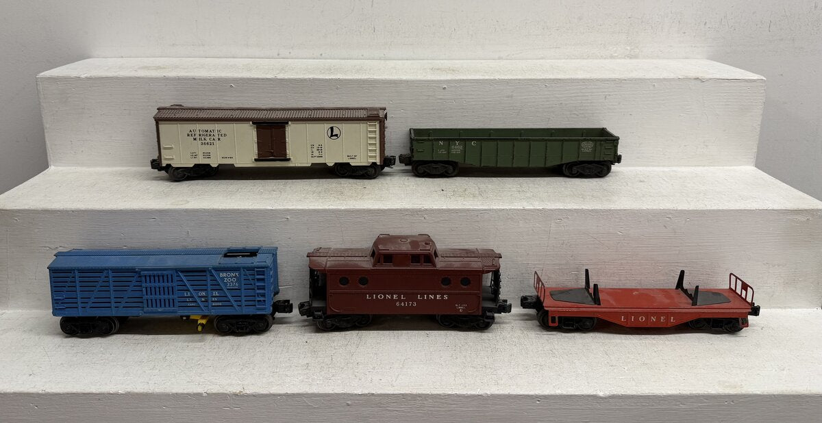 Lionel Vintage O Freight Cars: 3376, 3662, 6121, 6417 & 6462 [5] VG