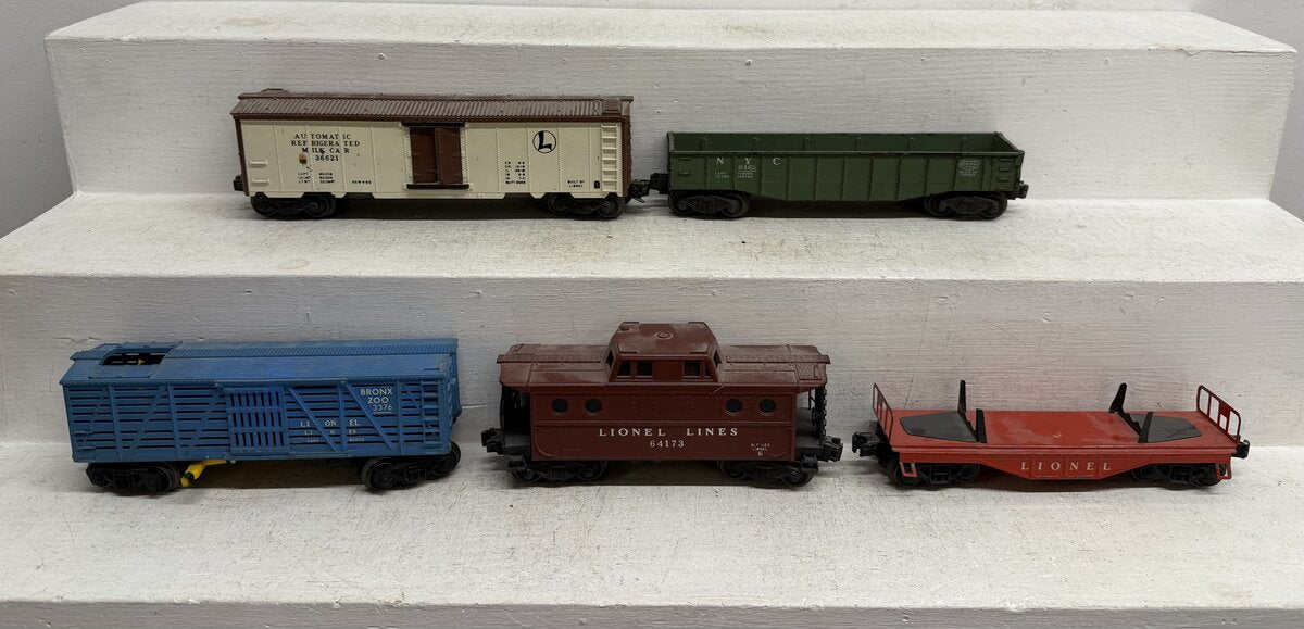 Lionel Vintage O Freight Cars: 3376, 3662, 6121, 6417 & 6462 [5] VG