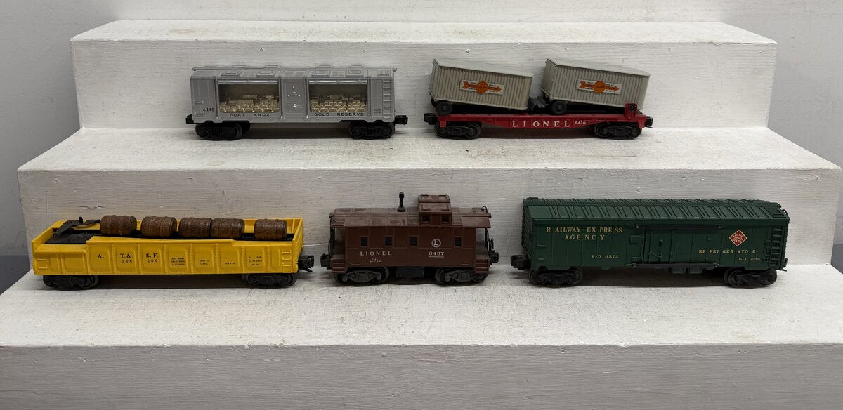 Lionel Vintage O Operating & Freight Cars: 3462-50, 6430, 6445, 6457, 6572 [5] VG