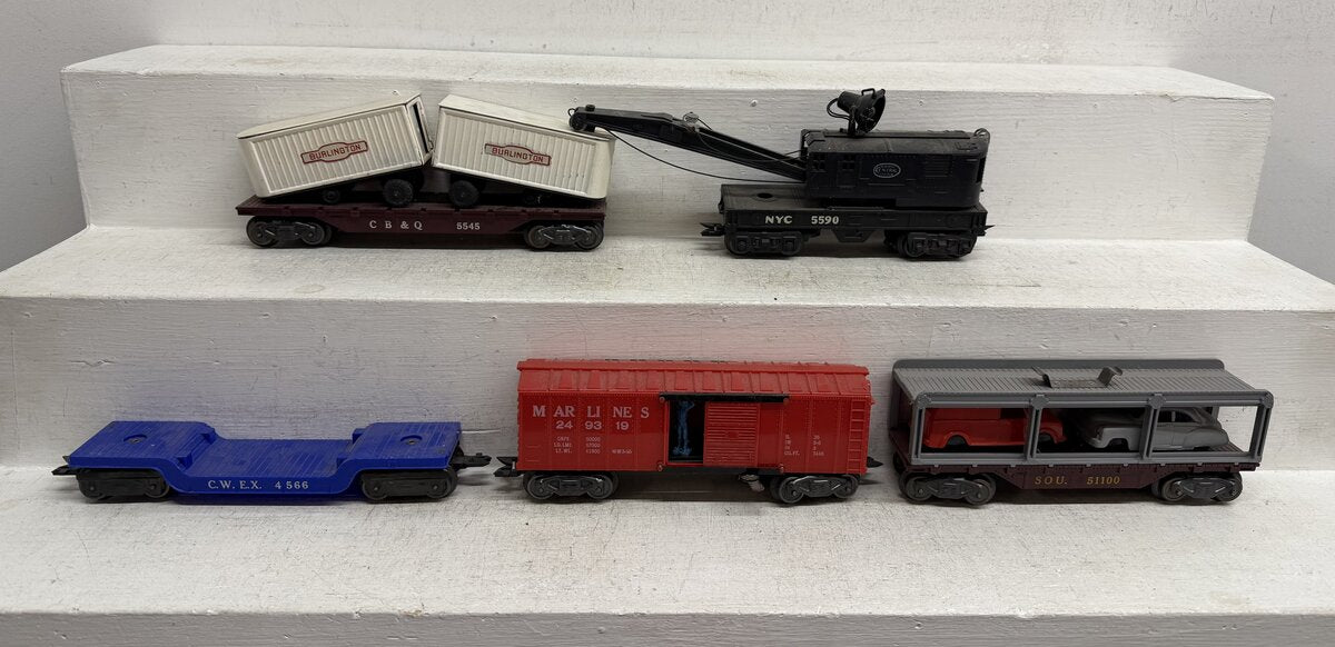 Marx Vintage O Freight Cars: 4566, 5545, 5590, 51100 & 249319  [5] VG