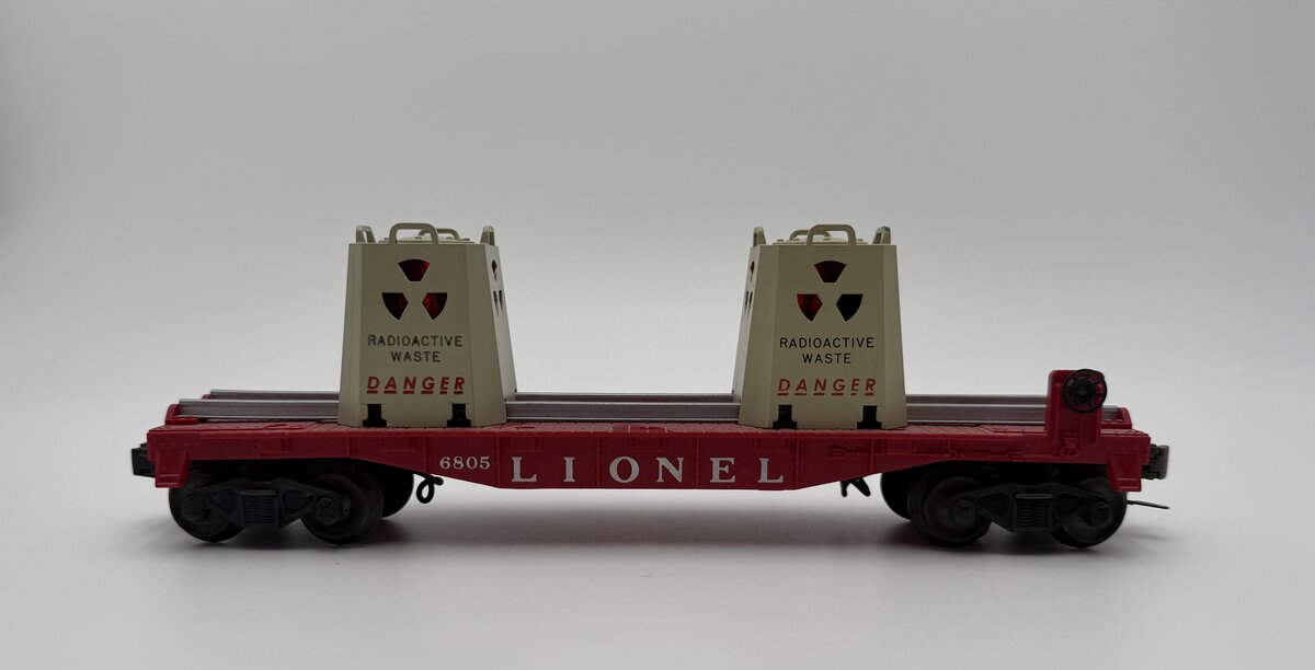 Lionel 6805 Vintage O Radioactive Atomic Disposal Flatcar VG
