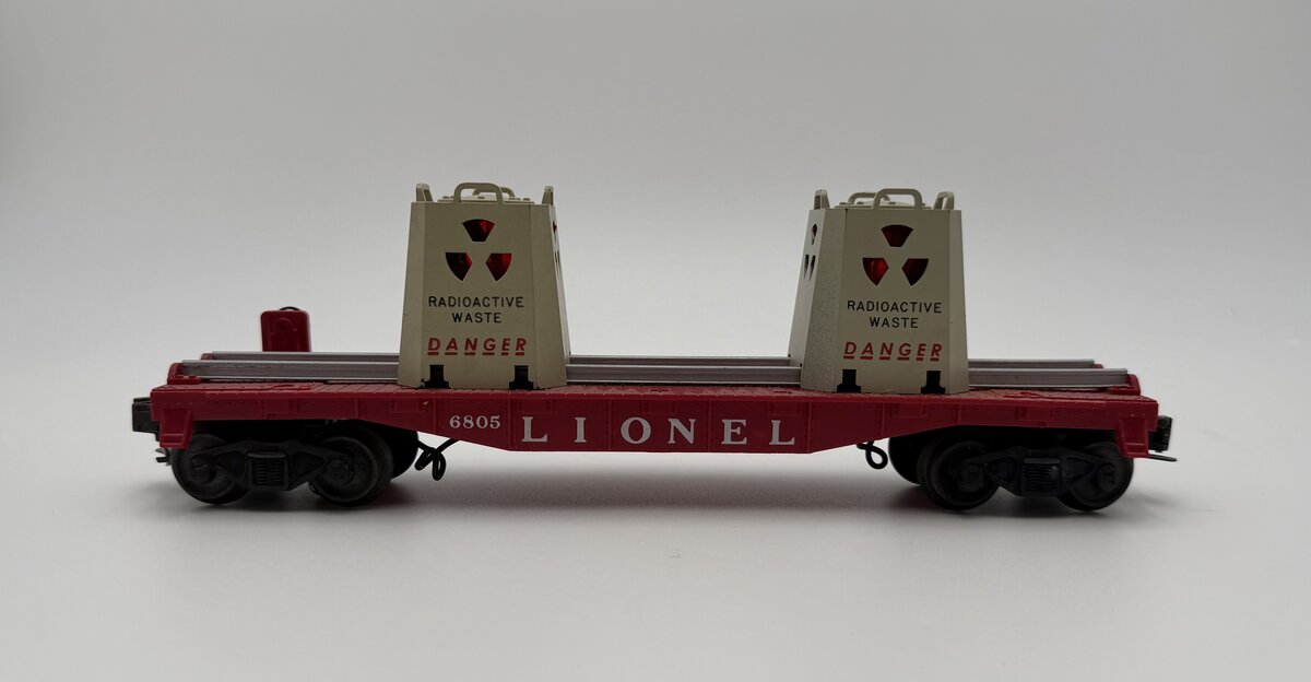 Lionel 6805 Vintage O Radioactive Atomic Disposal Flatcar VG