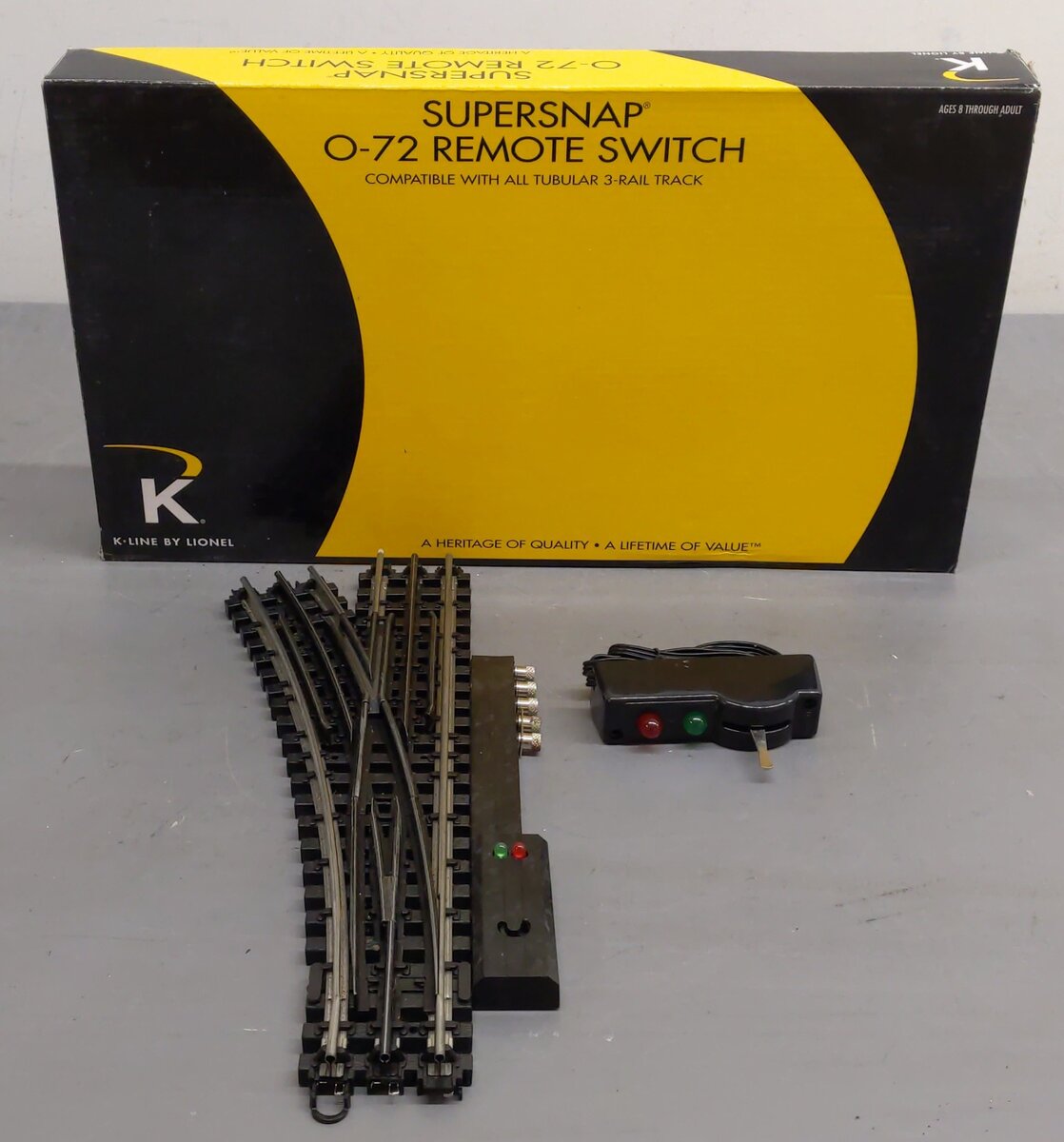 K-Line 6-21399 O Gauge SuperSnap 72" Left Hand Remote Control Switch Turnout EX/Box