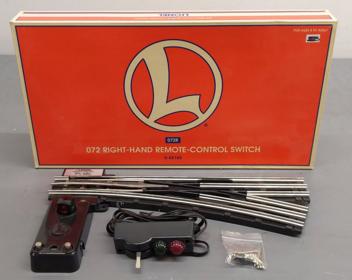Lionel 6-65165 O Gauge O72 Right Hand Remote Control Switch Turnout VG/Box
