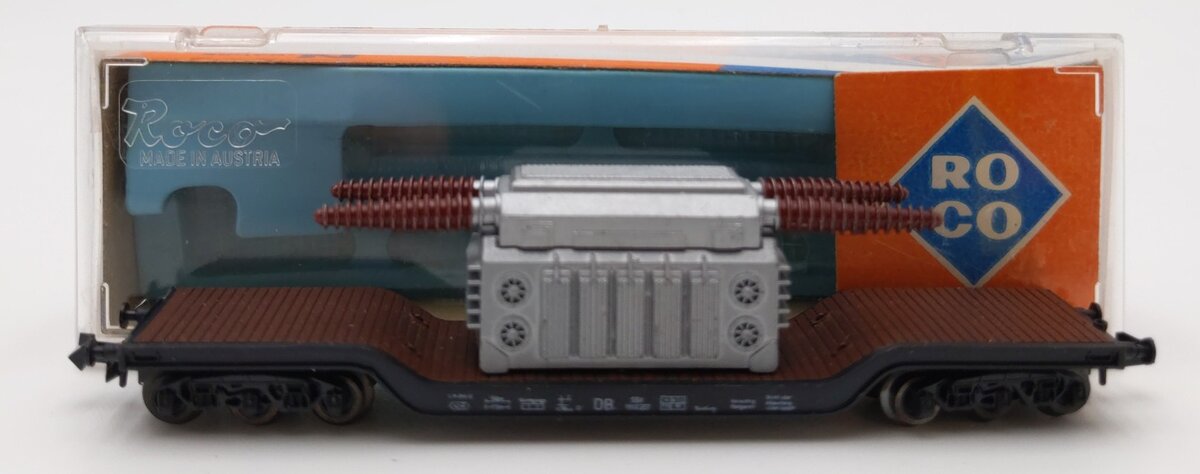 Roco 2357 N Scale Deutsche Bundesbahn Depressed Flatcar w/Transformer Load EX/Box