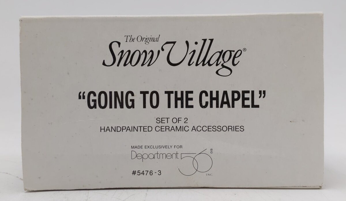 Dept 56 5476-3 The Snow Village "Going To The Chapel" Ceramic Figures (Set of 2) EX/Box