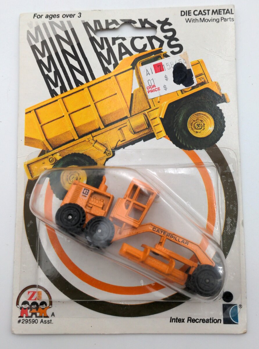Intex 29590 Mini Macks Diecast Caterpillar Motor Grader NIB