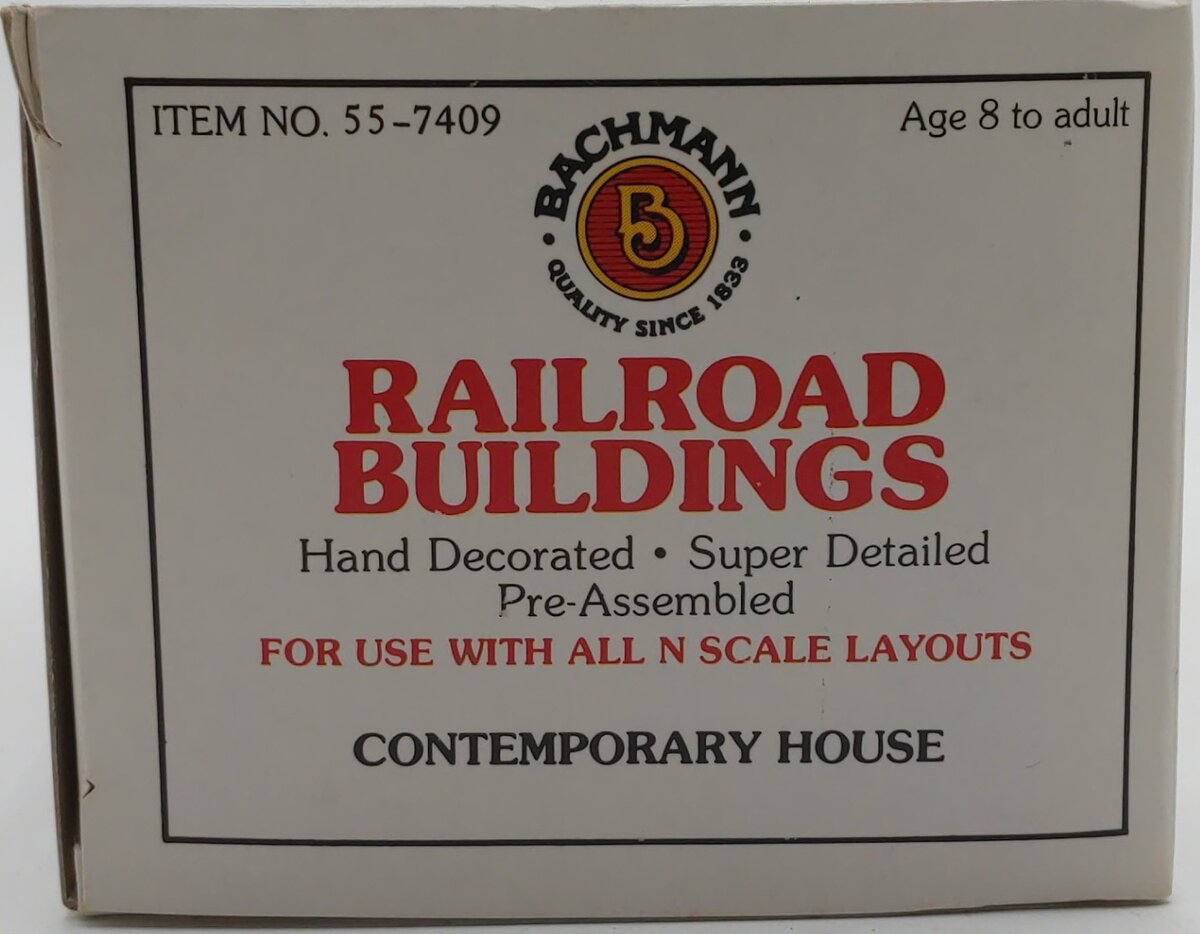 Bachmann 55-7409 N Assembled Railroad Buildings Contemporary House EX/Box