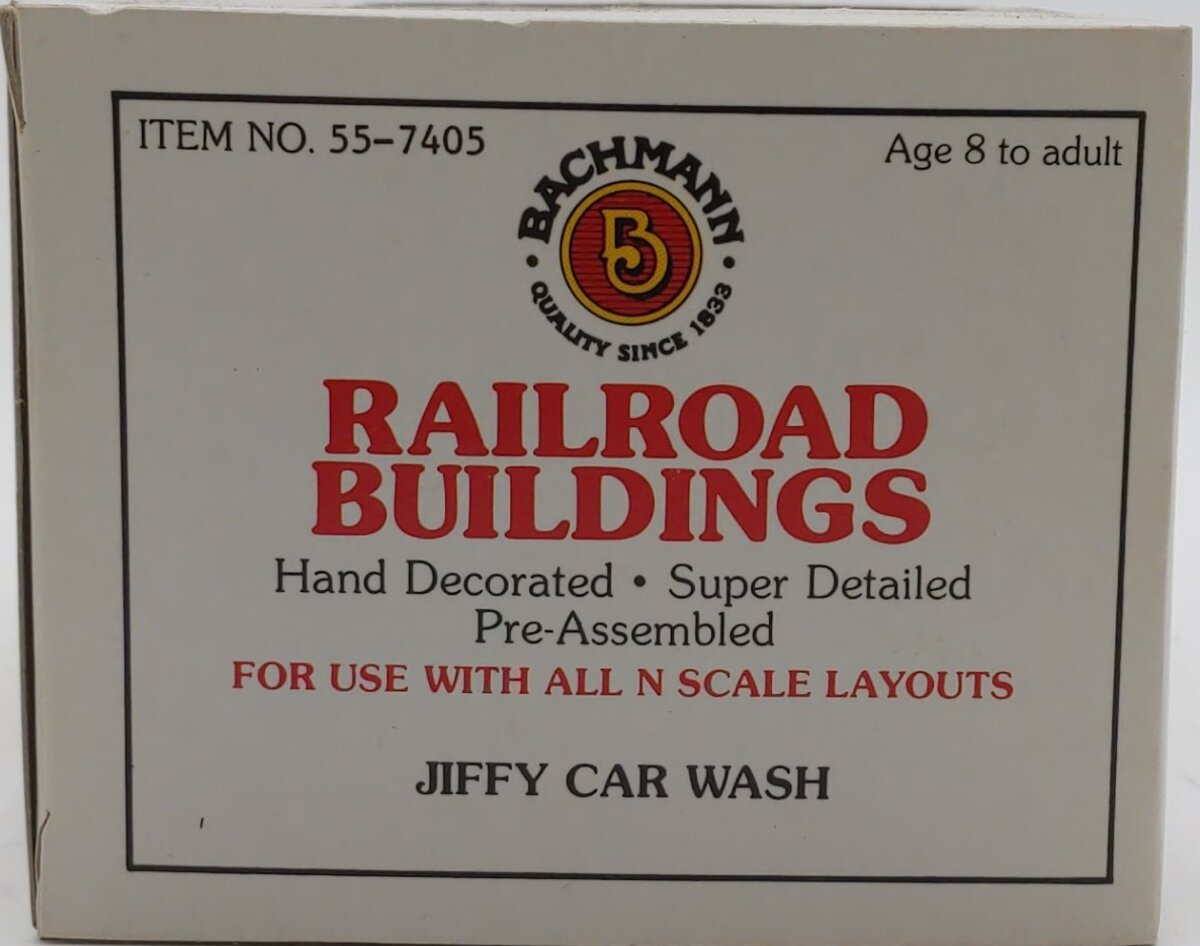 Bachmann 55-7405 N Scale Pre-Assembled Jiffy Car Wash EX/Box