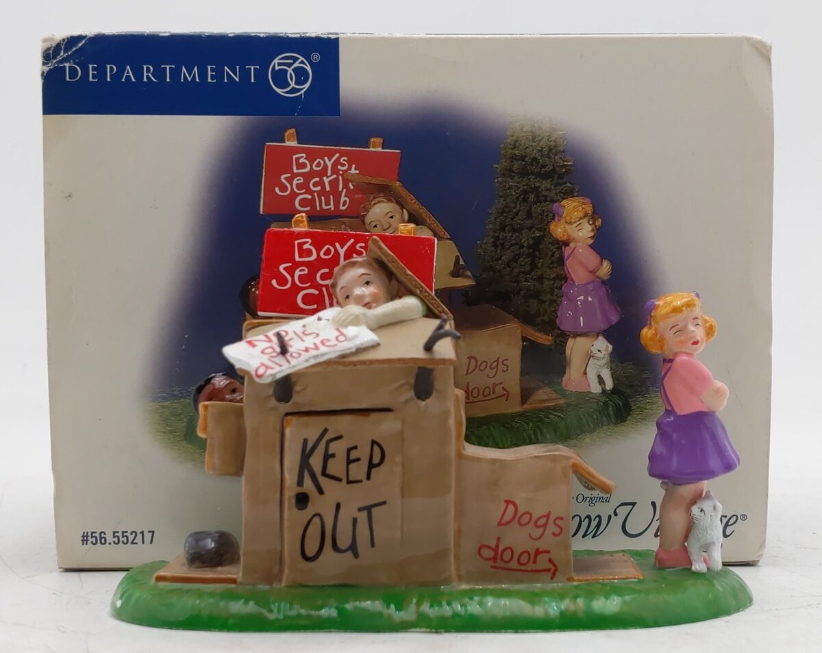 Dept 56 56.55217 The Snow Village "No Girls Allowed" Ceramic Figure EX/Box
