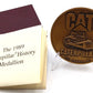 Caterpillar 1989 History Solid Brass Medallion NIB