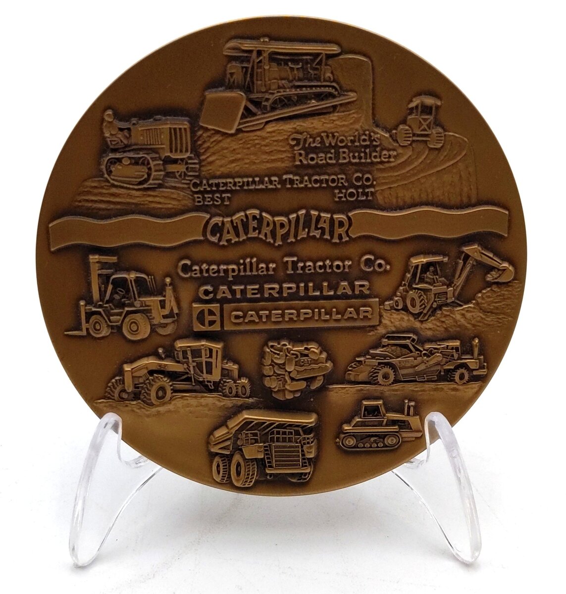 Caterpillar 1989 History Solid Brass Medallion NIB