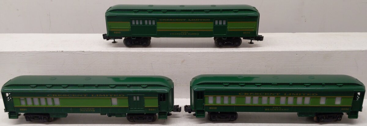 Lionel O Gauge Crescent Limited Passenger Cars 6-9530, 6-9531, 6-9532 [3] EX