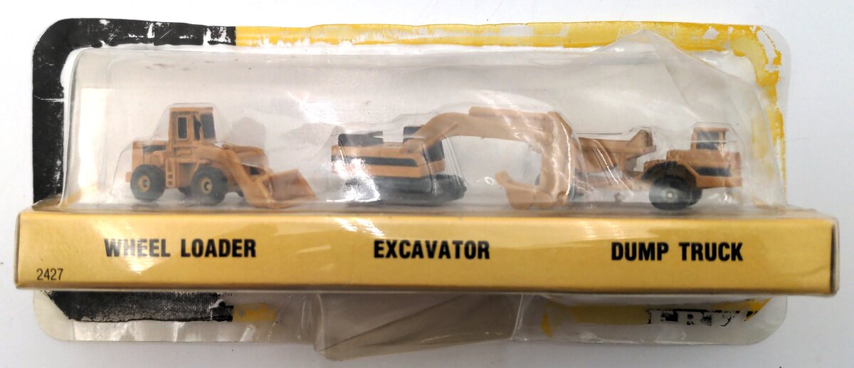 Ertl 2427 Diecast CAT Micro Construction Set Wheel Loader, Excavator & Truck LN