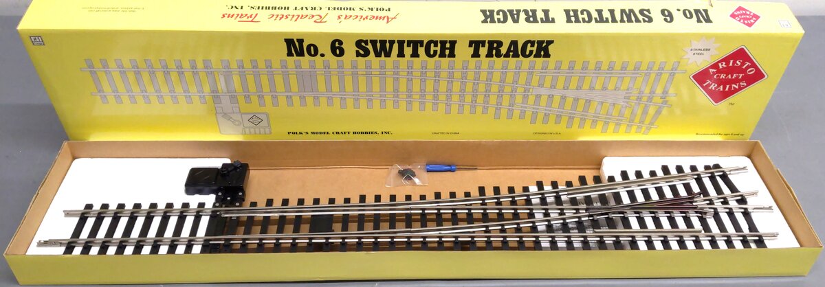 Aristo-Craft 20340 G #6 Stainless Steel Left Hand Switch/Turnout LN/Box