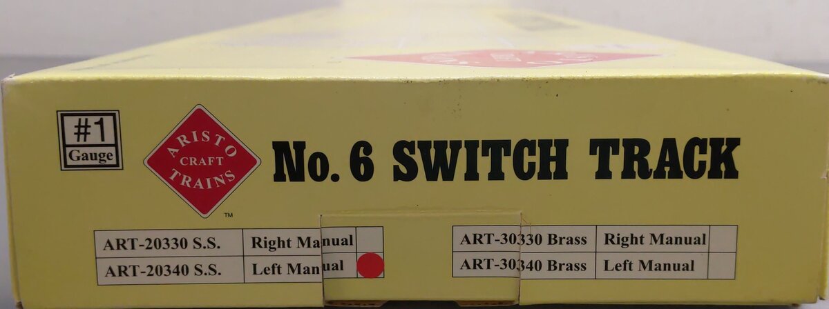 Aristo-Craft 20340 G #6 Stainless Steel Left Hand Switch/Turnout LN/Box