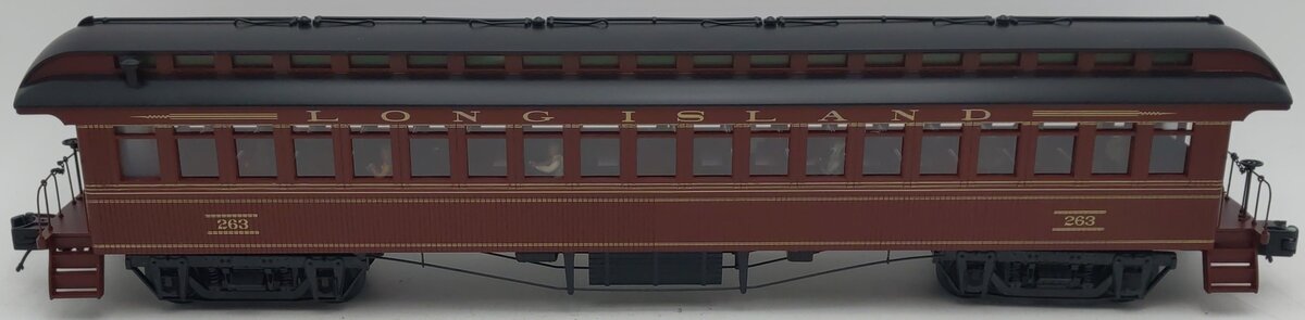 MTH 20-62021C O Gauge Long Island 64’ Woodsided Passenger Car #263 EX