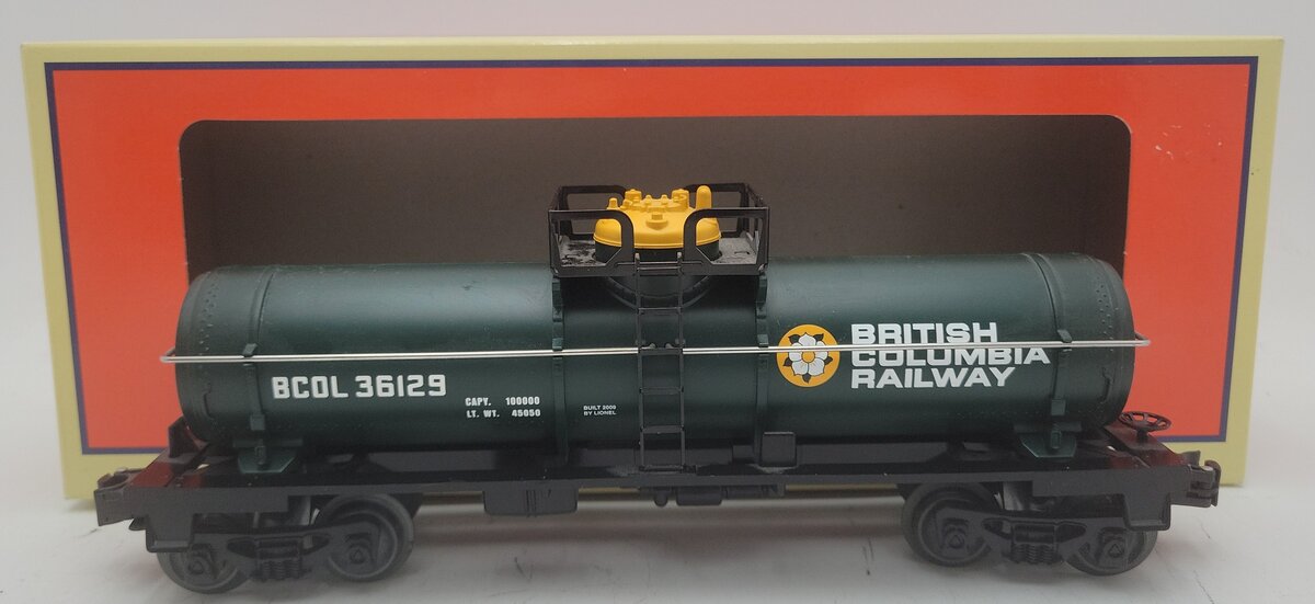 Lionel 6-36129 O Gauge British Columbia Singe Dome Tank Car EX/Box