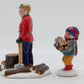 Dept 56 5130-6 The Snow Village "Woodsman And Boy" Ceramic Figures (Set Of 2) EX/Box