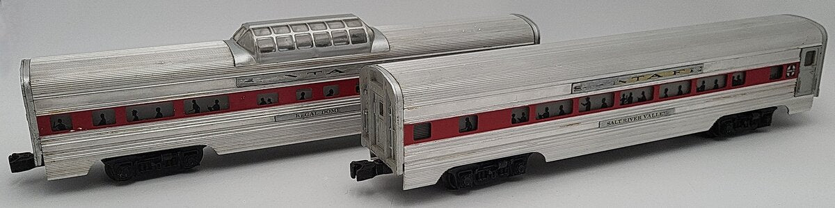 Lionel Vintage O Gauge Custom Santa Fe Aluminum Passenger Cars (2)