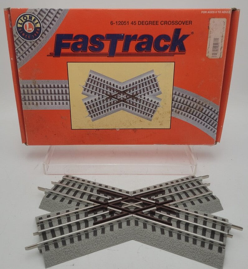 Lionel 6-12051 O Gauge FasTrack 45 Degree Crossover EX/Box