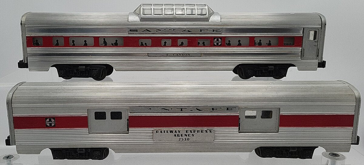 Lionel Vintage O Gauge Custom Santa Fe Aluminum Passenger Cars [2]