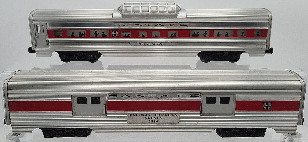 Lionel Vintage O Gauge Custom Santa Fe Aluminum Passenger Cars [2]