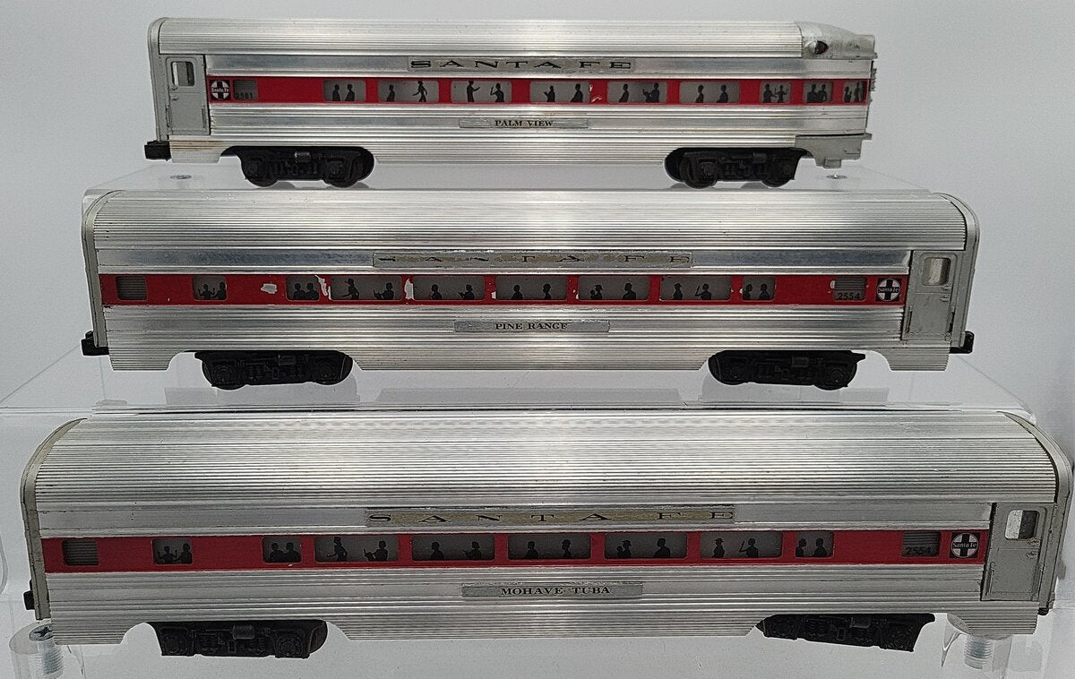 Lionel Vintage O Gauge Custom Santa Fe Aluminum Passenger Cars [3]