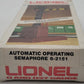 Lionel 6-2151 Automatic Operating Semaphore Signal VG/Box