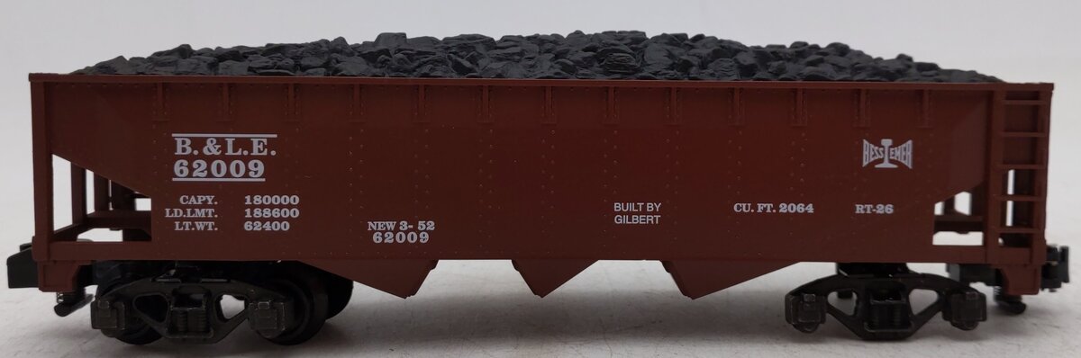 American Flyer 6-48614 S Gauge Bessemer & Lake Erie 3-Bay Hopper w/Coal Load/Box