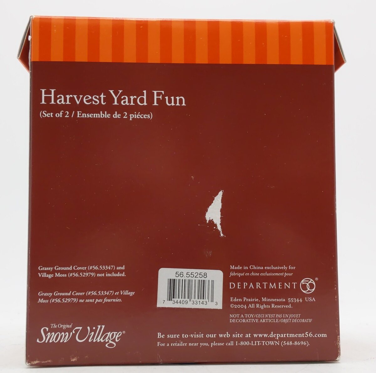 Dept 56 56.55258 Snow Village "Harvest Yard Fun" Ceramic Figures (Set Of 2) EX/Box