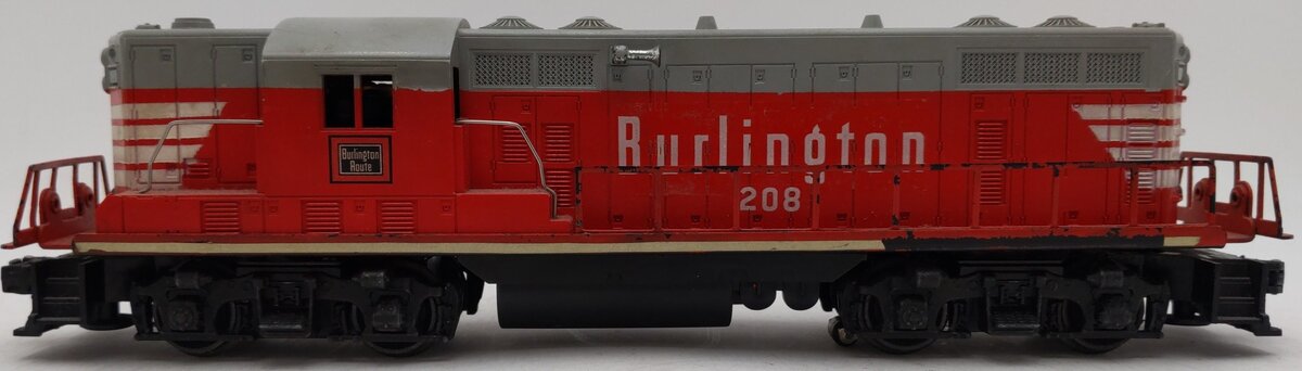 Lionel O Gauge Vintage Burlington Diesel Locomotive #208 - Custom