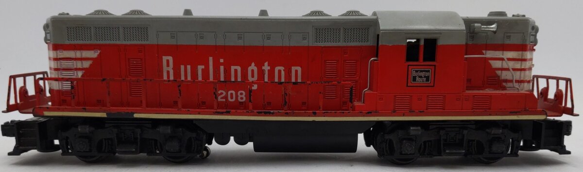 Lionel O Gauge Vintage Burlington Diesel Locomotive #208 - Custom