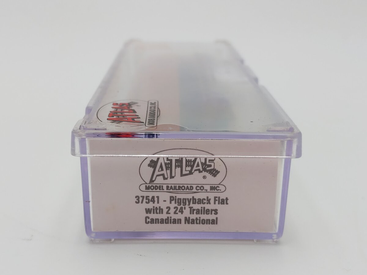 Atlas 37541 N Scale Piggyback Flatcar w/ 24' Trailers #682442 LN/Box